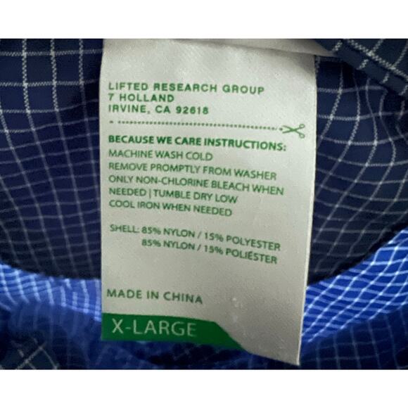 LRG Men's Blue Graph Check WindbreakerJacket Fisherman Gorpcore Outdoor -XL - Picture 13 of 13